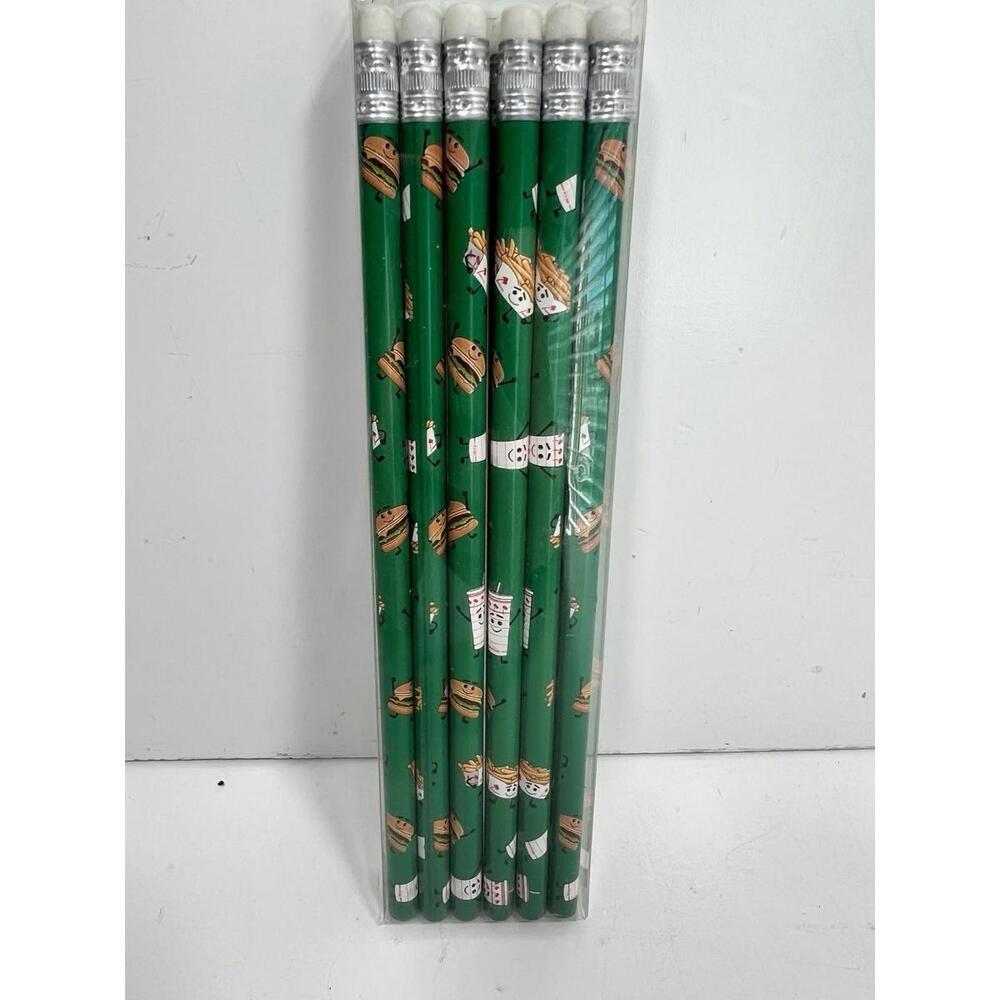 RARE In N Out Green Pencils Case Of 12 Burgers Fries Shake New - Picture 2 of 5